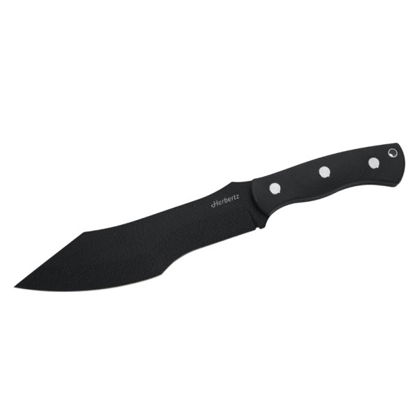 Herbertz Bushcraft Survivalmesser D2, schwarz Micarta