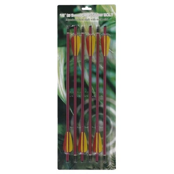 Aluminiumpfeile 16 Zoll rot – 6er Pack