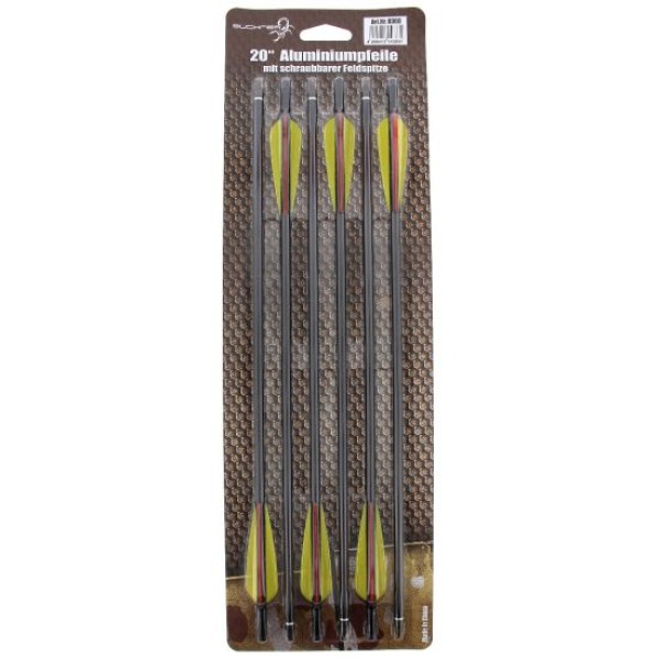 Aluminiumpfeile 20 Zoll schwarz – 6er Pack