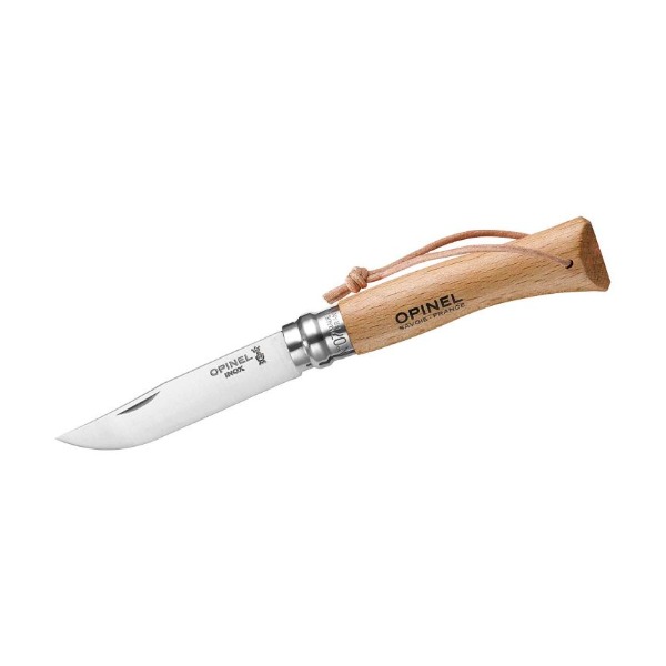 Opinel No 07 COLORAMA, Buchenholz, Lederriemen