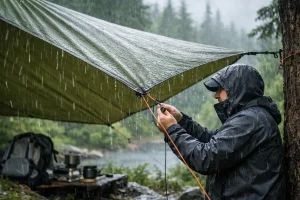 Mehr über den Artikel erfahren Tarp Aufbau bei Regen richtig gemacht