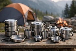 Mehr über den Artikel erfahren Camping Kochset Edelstahl Vergleich für Touren