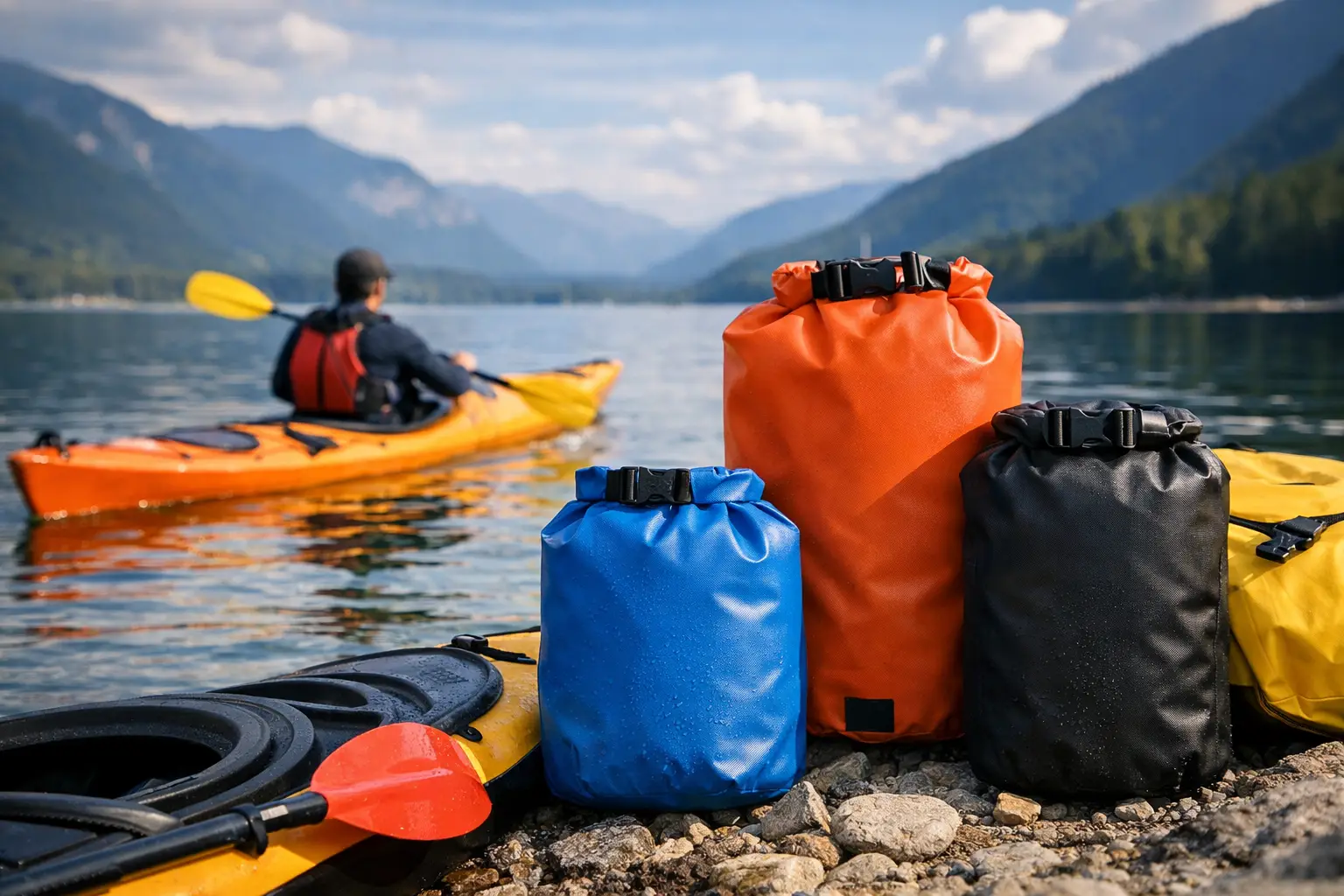 Mehr über den Artikel erfahren Wasserdichte Packtasche Kajak richtig wählen