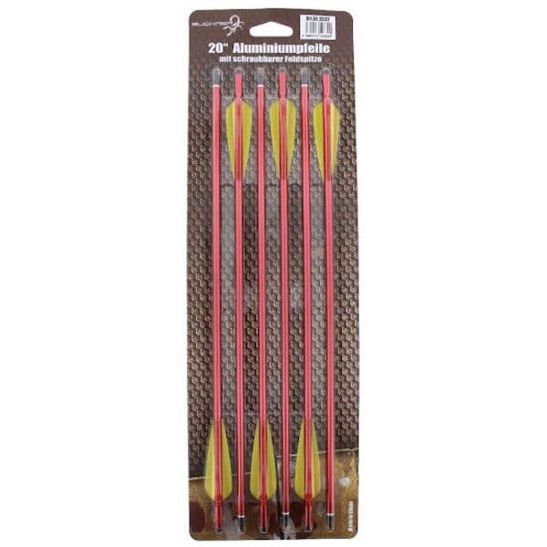 Aluminiumpfeile 20 Zoll rot – 6er Pack