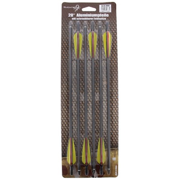 Buchner Aluminiumpfeile 20 Zoll schwarz – 6er Pack