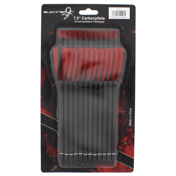 Carbonpfeile 7.5 Zoll mit Feldspitze – 12er Pack